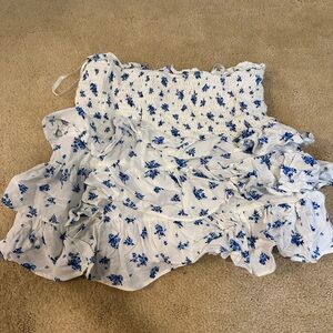 Cotton Candy White and Blue Bubble Mini Skirt